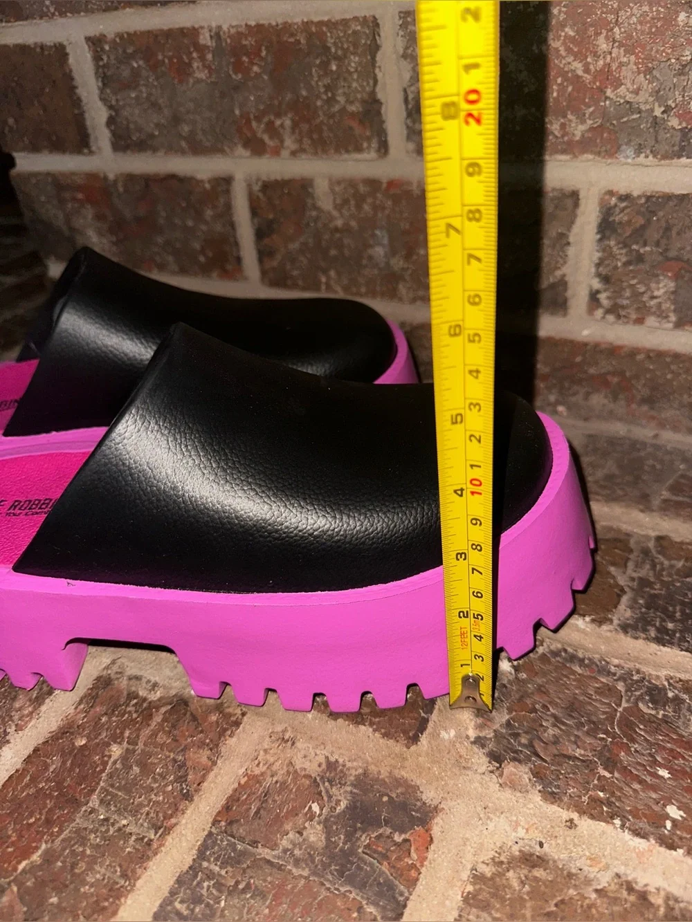 Cape Robbin Hafi Two-Tone Black & Pink Chunky Platform Lug Sole Mules Clogs 10